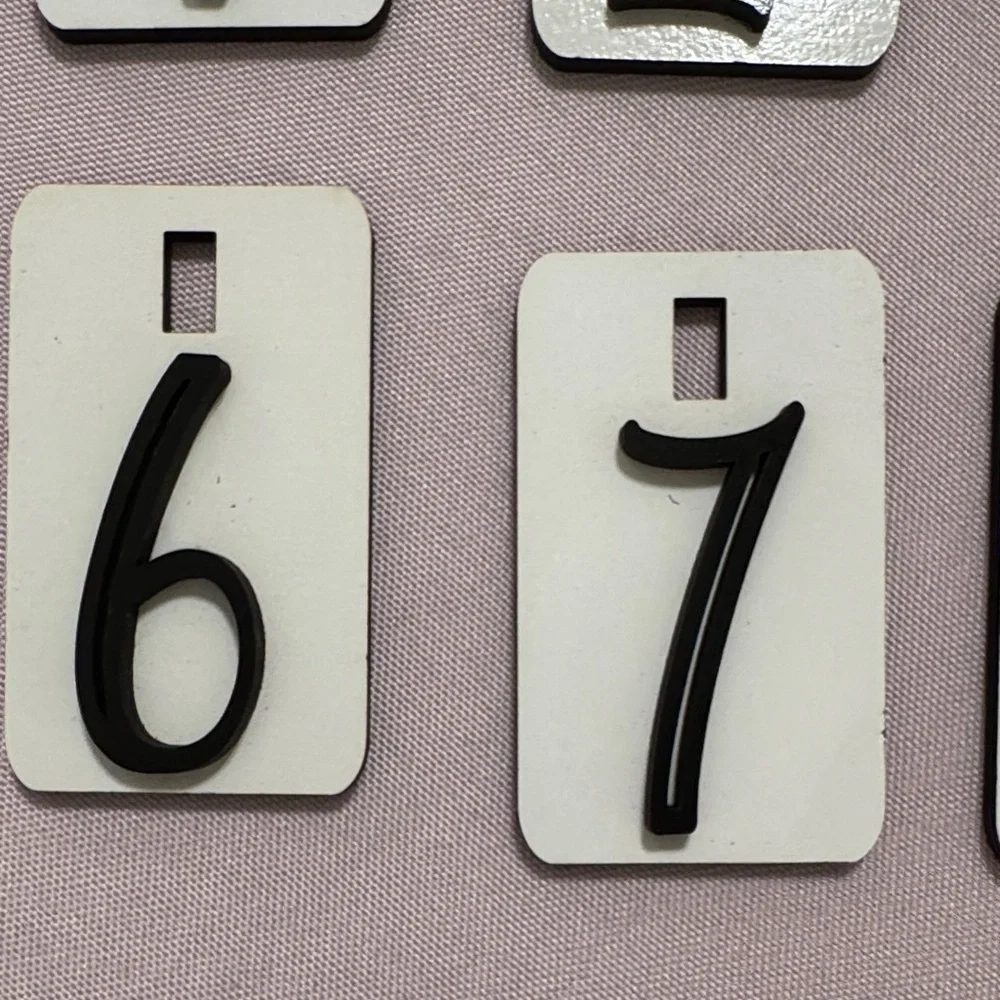 Black and White Number Wood Decor Set